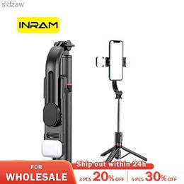 Selfie Monopods INRAM Bluetooth selfie stick with dual fill light tripod equipped with remote control shutter suitable for L13D latest WX1