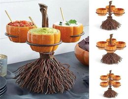 Dishes Plates Halloween Pumpkin Snack Rack Witch Bowl Stand Cake Dessert Fruit Party Buffet Display Tray For Serving PlatesDishe8356139