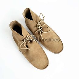 The Row ankle TR goods hard High end ins and boots women's suede mid top casual shoes flat bottomed autumn and winter new styles