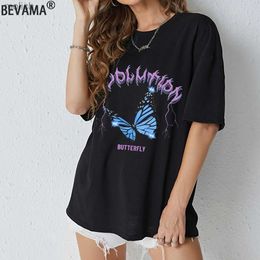 Women's T-Shirt Summer womens T-shirt Y2k butterfly printed T-shirt unisex short sleeved top casual loose T-shirt Harajuku street clothing hip-hop T-shirtWX