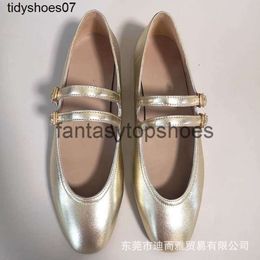 The Row Jane Flat TR Leather Mary Shoes New Genuine Women's Shoes Small Style Double Strap Single Shoes French Elegance D0XN U5IT EUNZ