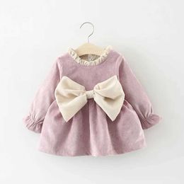 Girl's Dresses Princess Newborn Kids Baby Girl Bowknot Party Pageant Clothes Big Warm Party Wedding Winter Dress Long Sleeve Thick Tutu