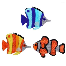 Brooches Arrival Blue Orange Big Fish Acrylic Brooch For Women Colourful Ocean Animal Fishes Pins Badges Jewellery Banquet Gift