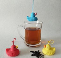 Little Duck Tea Infuser Yellow Red Blue Color Duck Tea Bag 5543CM Mini Tea Strainer3989181