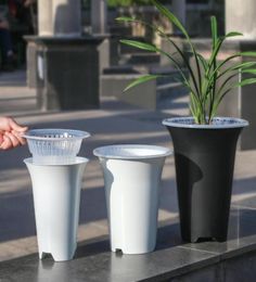 Meshpot Double Walls Excellent Drainage Hole Orchid Pot with Root Controlling Slot Plastic Flower Planter 2104012416981