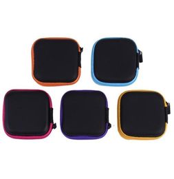 Mini Zipper Hard Headphone Case PU Leather Earphone Storage Bag Protective USB Cable Organiser Portable Earbuds Pouch box6878454