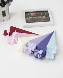 50pcs Solid Colour Wedding Candy Box Cone Shape Gift Packaging Boxes Bag Christmas Event Candy Paper Boxes Supplies18679177