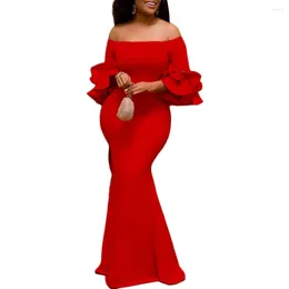 Ethnic Clothing African Party Evening Dresses For Women Summer 2024 Fashion Long Sleeve Polyester Maxi Dress Gowns Africa