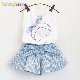 Summer Baby Girls Clothes Toddler Clothing VestShorts 2PCS set Children Costume 07Year Infant Outfits kidswear BC1152 240430