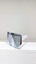 White Silver Mirror Sunglasses for Women Men Flat Top Shield Wrap Glasses Summer Sun Shades gafas de sol Sonnenbrille UV400 Eyewea2993564