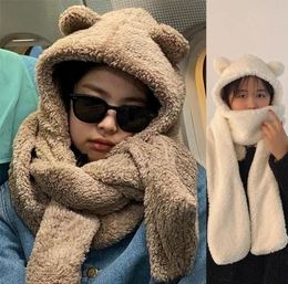 Scarves Jenny039s Same Bear Ear Autumn And Winter Protection Hat Scarf Imitation Cashmere Cold Proof Warm Keeping2990688