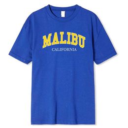 Men's T-Shirts Malibu California Hip Hop Funny Printing Tops Men Fashion Shirts Summer Loose Clothing Cotton Oversize Tshirt H240429