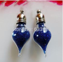 100pieces water drop shape glass vial pendant glass pendant charms mini wishing bottle handmade fashion Jewellery findings9966288