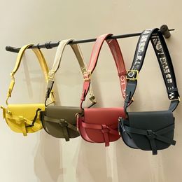 Designer saddle bag Spanish brand designer women's shoulder bag waist bag handbag hanging piece genuine cowhide flap crossbody bag with box