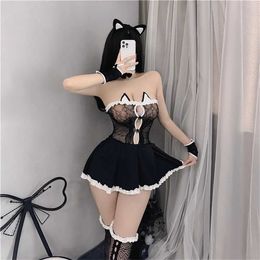 Set Christmas Dress Womens Role Playing Clothing Underwear Rabbit Girl Uniform Party Lace Q240429