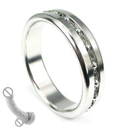 Stainless steel Cockring with lace chain penis scrotum bangdage ring ejection delay for men sex toy4316128