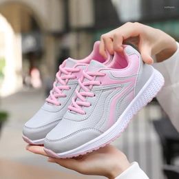 Casual Shoes Fashion For Women Leather Sneakers Thick Sole Running PU Outdoor Tennis Trainers Walks Jog Gym Shoe Autumn