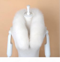 S Men Women Genuine Fox Fur Scarf 100 Real Natural Fox Fur Collar Scarves Wraps Good Quality Fur Ring Muffler D190110047230606