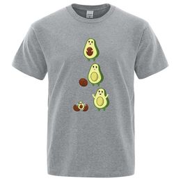 Men's T-Shirts Cartoon Cute Avocado Funny Man Clothing Hip Hop Loose T-Shirts Breathable Strt Tops Pattern Cotton Sportswear Summer Tshirt Y240429