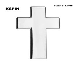Silvery Cross Lapel Pin Flag Badge Lapel Pins Badges Brooch XY010913190066