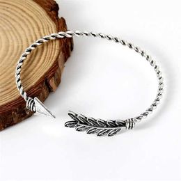 Wedding Bracelets 1PCS Vintage Cuff Bracelet Bangles For Women Open Feather Arrow Bracelet Femme Boho Jewelry Birthday Gift