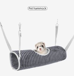 Winter Warm Hamster Tunnel Hammock for Small Animals Sugar Glider Tube Swing Bed Nest Bed Rat Ferret Toy Cage Accessories2423876