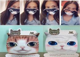 Cotton Dustproof Mouth Face Mask 3D Cartoon Cute Cat Mask Personality Washable For Women Men Face Mouth Masks Party DIY Decor1282N3577260