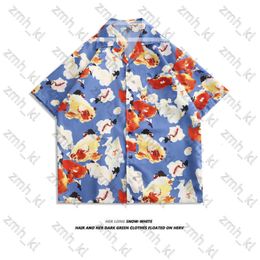 Fashion Brand Designer Women Shirt American Retro Classic Cuban Collar Shirt for Men's Short Sleeved Summer Casual Loose Hawaiian Baroque Shirt 458