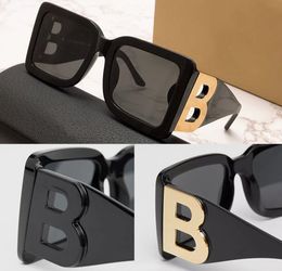 Womens designer sunglasses B4312 Black square plate frame big double B letter legs simple fashion style top high quality good 9828219