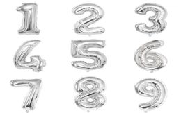 Party Decoration 32inch Silver Foil Number Balloon First Baby Girl Kids Birthday Decorations 1st 1 2 3 4 5 6 7 8 9 10 30 40 Years 3594184