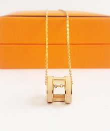 Classic H Designer Necklace Men039s and Women039s Fashion 18K Gold Necklace Luxury Enamel Necklace with Gift Bag1601634