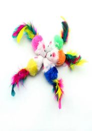 False Mouse Pet Cat Toys Mini Playing Toys with Colorful Feather5569761