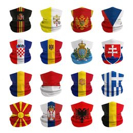 European National Flags Face Bandana for Women Men Breathable Cycling Hiking Covering Neck Gaiter Seamless Tube Headscarf 240430