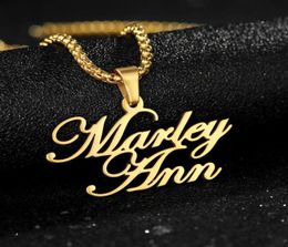 2020 personalized stainless steel name necklace gold plated customized jewelry mother039s necklace birthday gift pendant neckl35277558029