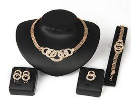 Brand new Exaggerated Large Necklace Fashion Round Necklace Bracelet Earrings Ring Party Costume Jewellery Set Whole5741728