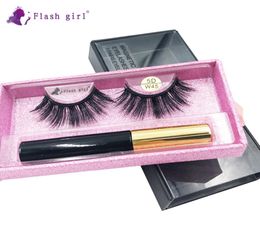 High quality natural soft W45 5D mink eyelash magnetic lashes with liquid eyeliner eyelashes private label mink eyelashes5576680