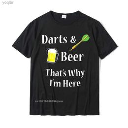 Men's T-Shirts Darts Beer Fun T-shirt Suitable for Dart Players T-shirt Regular Cotton Mens Top Geek Flat T-shirtL2405