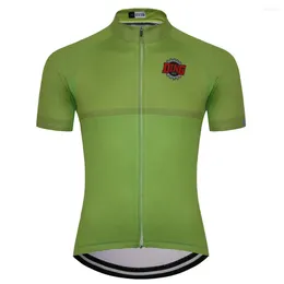 Racing Jackets Green Men's Cycling Jersey Summer Short Sleeve Clothing Breathable Brand Customised ROPA CICLISMO