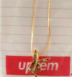 Designer Rabbit Long Necklace for Men and Women 14K gold Plated necklace Hiphop BRAND Charm Chain Hip Hop Jewellery Christmas Gifts6654886