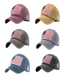 Unisex Cap Visors Retro Washed American Flag Letter Embroidered Personality Casual Cotton Hat Headwear Outdoor Sports Wear9900358