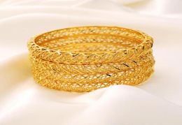 Bangle 24K Dubai Wedding Bangles For Women Ethiopian Jewelry Gold Color Africa Bracelets Arab Birthday Gifts5455742