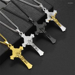 Chains Hip Hop Stainess Steel Jesus Cross Personality Necklaces & Pendants For Men Women Rapper Jewellery With Cuban