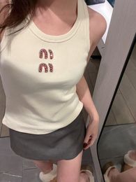 Womens clothes t shirt designer women sexy halter tops party crop top diamond letter tank top spring summer