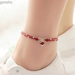 Anklets PANJBJ 925 Solid Mosubi Zircon Necklace Suitable for Women Simple Retro Exquisite Jewelry Birthday Gift Direct Shipping WX