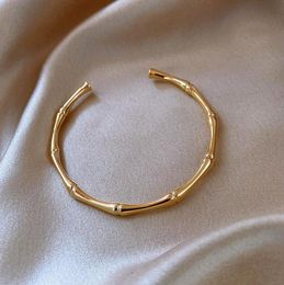 Bangle 14k Goldplated Fashion Slub Open Bracelet Personality For Women Bridesmaid Jewelry3028119