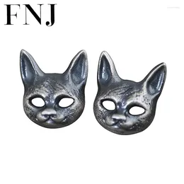 Stud Earrings FNJ Animal Leopard Head 925 Silver Original Pure S925 Sterling Earring Women Jewelry Vintage