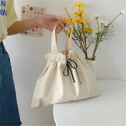 Shopping Bags Women Clutch Bag Beige Canvas DIY Summer Spring High-capacity Tote Travelling Preppy Style Ins Fashion Casual