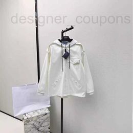 Women's Jackets Designer Loose temperament casual lazy sporty style fashionable sense age reducing hot diamond shoulder length drawstring hooded trench coat ZFKF