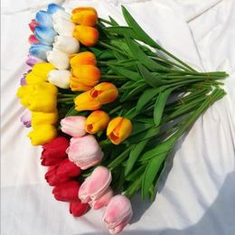 Simulation tulip Pu tulip Mini Tulip Wedding Home Decoration Projects The bride held a bouquet in her hand Y537774155