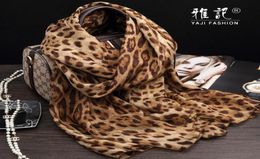 Scarves Leopard Printed Silk Scarf Women Long Real Soft Spring Hangzhou Elegant 100 Shawl Autumn Winter Summer6345015